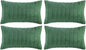 Fancy Homi Set of 4 Green Lumbar Rectangle Decorative Throw Pillow Covers 16x24 Inch for Couch Bed Chair, Aesthetic Boho Room Decor, Soft Fuzzy Thick Corduroy Textured Cushion Case 40x60cm