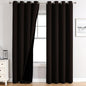 ChrisDowa 100% Blackout Curtains for Bedroom with Black Liner, 2 Thick Layers Total Blackout Thermal Insulated Grommet Long Window Curtains 2 Panels Set (Brown, 52 x 95 Inch)
