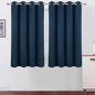 LEMOMO Blackout Curtains 66 x 54 Inch Long Navy Blue Curtains Set of 2 Panels Room Darkening Curtains for Bedroom and Living Room