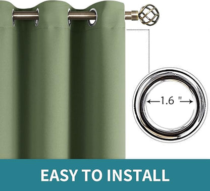 BGment Room Darkening Curtains 95 Inches Long - Grommet Thermal Insulated Drapes Window Treatment Curtains for Bedroom, 2 Panels, 52 x 95 Inch, Grass Green