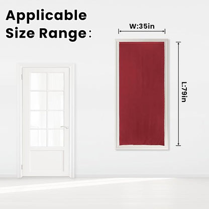 Self Adhesive Curtains, Stick Curtain Blackout Shades Window Cover Curtains for Living Room No Drilling, 35" W X 79" L, Burgundy, 1 Panel