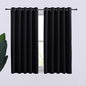 NICETOWN Bathroom Blackout Curtains and Drapes, Black Solid Thermal Insulated Grommet Blackout Drapery Panels for Window (2 Panels, 70 inches Wide by 54 inches Long, Black)