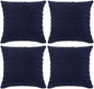 Fancy Homi 4 Packs Navy Blue Decorative Throw Pillow Covers 26x26 Inch for Living Room Couch Bed Sofa, Rustic Modern Farmhouse Boho Home Decor, Soft Plush Corduroy Cute Square Cushion Case 66x66 cm
