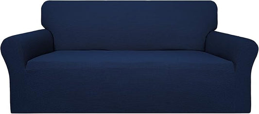 Easy-Going 100% Waterproof Couch Cover, Dual Waterproof Sofa Cover, Stretch Jacquard Sofa Slipcover, Leakproof Furniture Protector for Kids, Pets, Dog and Cat(Oversized Sofa, Navy)