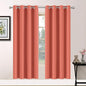 Yakamok Room Darkening Thermal Insulated with Grommet Blackout Curtains for Bedroom, 52Wx72L inch, Coral Orange, 2 Panels