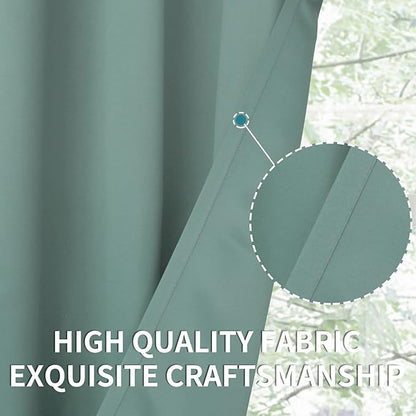 BGment Blackout Curtains - Grommet Thermal Insulated Room Darkening Bedroom and Living Room Curtains, Set of 2 Panels (38 x 45 Inch, Frosty Green)