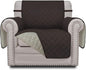 Easy-Going Chair Sofa Slipcover Reversible Sofa Cover Water Resistant Couch Cover Furniture Protector Cover with Elastic Straps for Pets Kids Children Dog Cat (Chair, Chocolate/Beige)