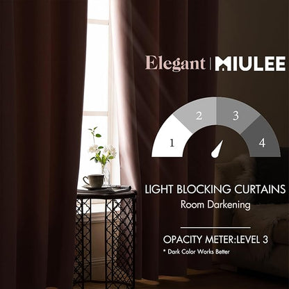 MIULEE Light Pink Room Darkening Curtains Thermal Insulated Drapes Solid Window Treatment Set Grommet Top Light Blocking Blackout Curtain for Living Room/Bedroom 2 Panels 66 x 84 inch Baby Pink