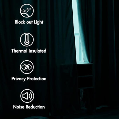 MIULEE Teal Velvet Curtains 90 inches 2 Panels - Luxury Blackout Curtains for Bedroom Living Room Thermal Insulated Super Soft Window Drapes Rod Pocket & Back Tab, W 52 x L 90 inch
