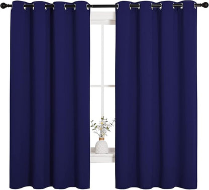 NICETOWN Blackout Draperies Curtains, All Season Thermal Insulated Solid Grommet Top Blackout Curtains/Drapes for Kid's Room (Royal Blue, 1 Pair, 55 x 68 inches)