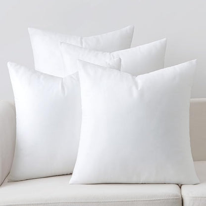 MIULEE Pillow Insert 18x18 Inch Set of 4, Decorative Square Throw Pillow Inserts, Premium Fluffy Pillow Forms Sham Stuffer for Sofa Couch Living Room