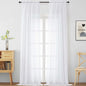 White Sheer Curtains 120 Inches Long 2 Panels, Extra Long Light Filtering Modern Window Curtains for Sliding Glass Door, Rod Pocket Voile Drapes for Living Room Bedroom, 2x42Wx120L Inches