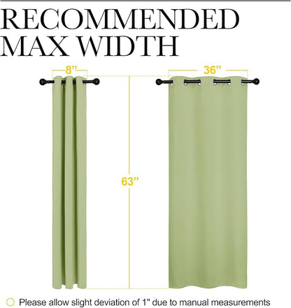 NICETOWN Curtains for Bedroom, Green Nursery Curtains Thermal Insulated, Grommet Top Blackout Drapes for Son's Room Privacy (Sage Green, 1 Pair, 42 x 63 inches)