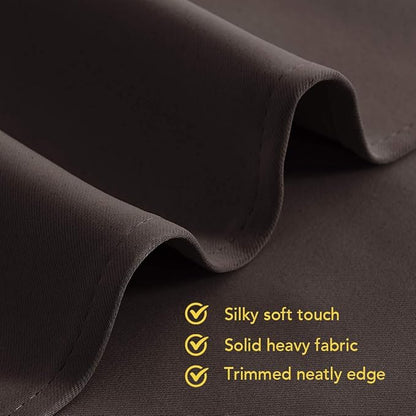 NICETOWN Living Room Blackout Draperies Curtains, Energy Smart Thermal Insulated Solid Grommet Blackout Curtains/Drapes Window Panels (2 Panels, 42-Inch x 54-Inch, Toffee Brown)