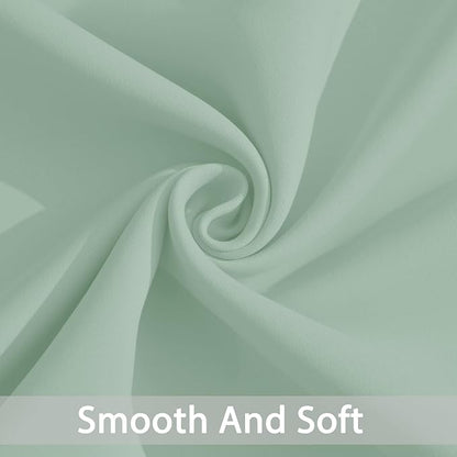 Yakamok Light Sage Green Blackout Curtains-Room Darkening Green Thermal Insulated Grommet Set of 2 Drapes for Bedroom Living Room, 52W x 72L, Light Sage,2 Panels
