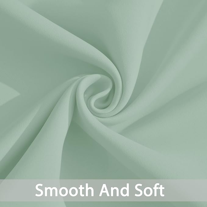 Yakamok Light Sage Green Blackout Curtains 63 Inches Length with Grommet Green Room Darkening Thermal Insulated Curtain Set of 2 Drapes for Bedroom Living Room, 52W x 63L, Light Sage,2 Panels