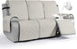 VANSOFY Waterproof Recliner Couch Covers, Sofa Covers Non-Slip 1-Piece Washable Reclining Sofa Cover Furniture Protector with Elastic Straps Pocket for Dogs, Pets(Beige,3 Seater)