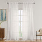 OVZME Ivory Bedroom Curtains 96 Length for Farmhouse, 59 Inch Extra Wide Light Filtering Voile Drapes Light Airy Window Decor for Patio Door Living Room Bedroom Dining, 59Wx96L Inches