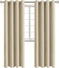 BGment Room Darkening Curtains 120 Inches Long - Grommet Thermal Insulated Drapes Window Treatment Curtains for Bedroom, 2 Panels, 52 x 120 Inch, Beige