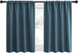 NICETOWN 2 Panels Blackout Curtains, Rod Pocket Thermal Insulated Drapes for Kitchen, Heavy Duty Small Window Treatment for Dorm Room, Studio Apartment, Basement (Smoky Blue, W42 x L30)