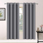 Yakamok Blackout Curtains 63 inch Length for Living Room, Light Blocking Grey Thermal Insulated Drapes with Grommets Top Window Treament Curtain for Bedroom(Gray, 52W x 63L, One Pair)