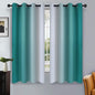 SimpleHome Ombre Room Darkening Curtains for Living Room, Light Blocking Gradient Teal to Greyish White Thermal Insulated Grommet Window Curtains/Drapes for Bedroom, 2 Panels, 52x63 inches Length