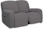 PureFit Super Stretch Loveseat Recliner Sofa Couch Cover with Pocket – 2 Seats Non Slip Soft Sofa Slipcover, Washable Reclining Furniture Protector for Pets (Recliner Loveseat, Light Gray)