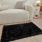 Black Rabbit Plush Rug 2'x3', Fluffy Faux Fur Shaggy Area Rug for Nursery, Kids Room Decor, Soft Fuzzy Carpet for Living Room, Bedroom, Teen Girls Room