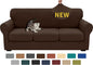 XINEAGE 2026 New 4 Pieces Couch Covers for 3 Cushion Couch Super Stretch Thick Soft Sofa Cover Anti Slip Sofa Slipcover Dogs Cats Furniture Protector (Coffee, 71"-91")