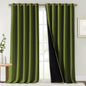 NICETOWN Full Shading Curtains for Windows, Olive Green, Pack of 2, 70 inches W x 95 inches L, Super Heavy-Duty Black Lined Blackout Curtains for Bedroom, Privacy Assured Window Treatment