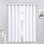 Yakamok Pure White Curtains 45 Inch Length, Grommet Top Small Window Drapes for Living Room/Bedroom(52 Inch Width, 2 Panels)