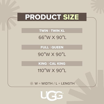 UGG Adalee Faux Fur King Size Blanket, Warm Cozy Blanket, Extra Large Throw for Sofa, Bedding for California King Size Bed, Cute Room Decor, 110" x 90", Seal Grey