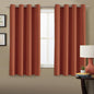 H.VERSAILTEX Full Blackout Curtain Shade Light Blocking Curtains 63 Inch Length Ultra Soft and Sleep Well Kids Room Curtains with 8 Grommets Each Panel - One Panel - Orange, 52" W x 63" L