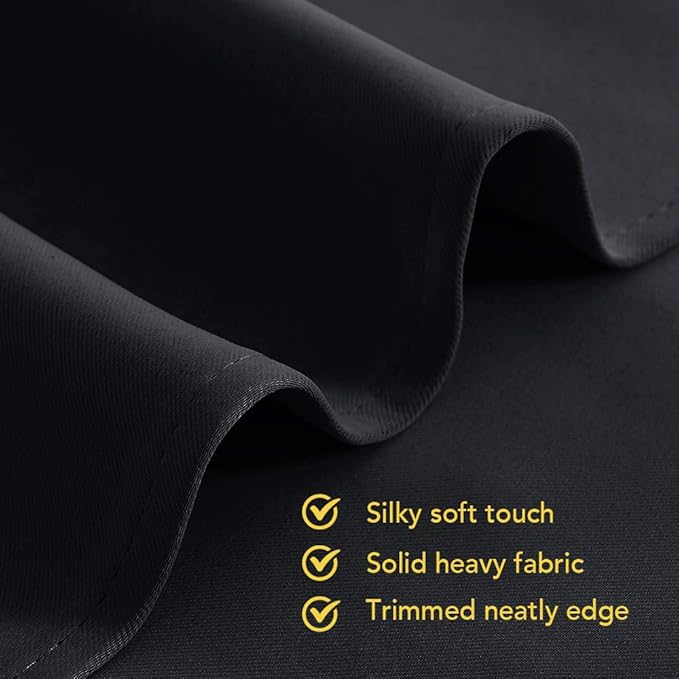 NICETOWN Living Room Blackout Curtain Panels, Autumn/Winter Thermal Insulated Solid Grommet Blackout Draperies/Drapes (Set of 2, 42 Inch by 72 Inch, Black)