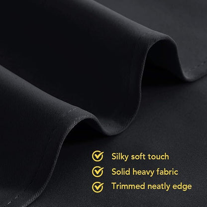 NICETOWN Blackout Curtains 45 Inches Long Kitchen Drapes, Black Solid Thermal Insulated Grommet Blackout Drapery Panels for Window (2 Panels, 42 Inch Wide by 45 Inch Long, Black)
