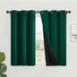 SimpleHome 100% Blackout Curtains for Bedroom,Thermal Insulated Dark Green Grommet Window Drapes Room Darkening Curtains for Living Room with Black Back,42 x 45 Inch,2 Panels