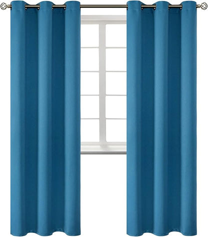 BGment Blackout Curtains - Grommet Thermal Insulated Room Darkening Bedroom and Living Room Curtains, Set of 2 Panels (42 x 84 Inch, Steel Blue)
