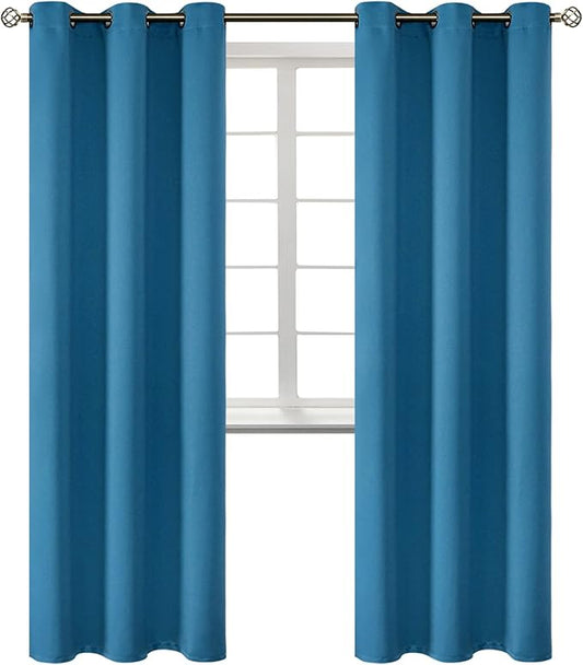 BGment Blackout Curtains - Grommet Thermal Insulated Room Darkening Bedroom and Living Room Curtains, Set of 2 Panels (42 x 84 Inch, Steel Blue)