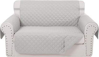 Reversible Loveseat Sofa Covers Couch Cover Furniture Protector(Loveseat,Light Grey/Light Grey)