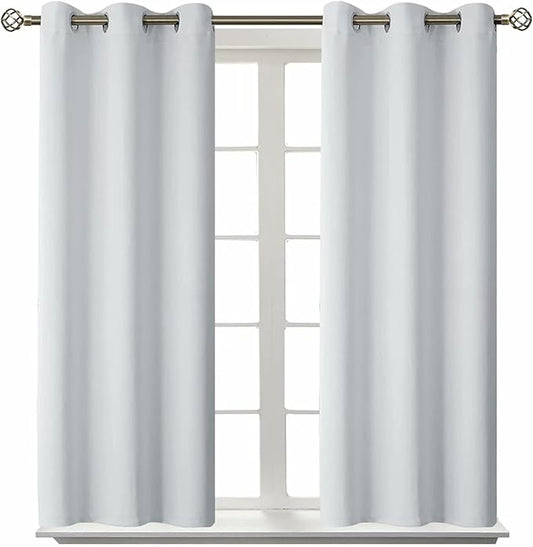 BGment Room Darkening Curtains 54 Inches Long - Grommet Thermal Insulated Drapes Window Treatment Curtains for Bedroom, 2 Panels, 38 x 54 Inch, Greyish White