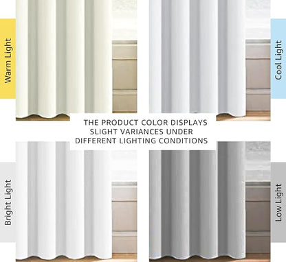 H.VERSAILTEX White Curtains for Living Room Pure White Curtain 96 inches Long Thermal Insulated Window Treatment Panel/Drape for Bedroom, White, One Panel, Grommet Top, 52" W x 102" L