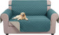 U-NICE HOME Loveseat Sofa Cover Reversible Couch Covers for 2 Cushion Couch for Dogs Furniture Protector Cover with Elastic Straps Water Resistant(Loveseat Small, Blue/Beige)