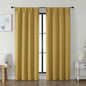 Simplebrand Ava Bright Gold Blackout Curtains for Bedroom 72 Inch Length 2 Panels Set, Privacy Thermal Insulated Rod Pocket Door Window Curtains for Patio French Door Front Door, W40 x L72 Inch