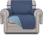 Easy-Going Chair Sofa Slipcover Reversible Sofa Cover Water Resistant Couch Cover Furniture Protector Cover with Elastic Straps for Pets Kids Children Dog Cat (Chair, Dark Blue/Light Blue)