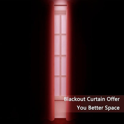 LEMOMO Blackout Curtains 38 x 84 inch/Bright Red Curtains Set of 2 Panels/Thermal Insulated Room Darkening Bedroom Curtains