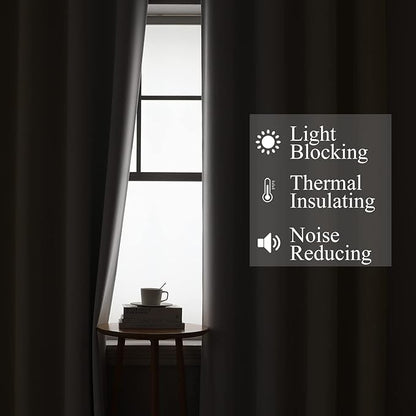 Estelar Textiler Beige and Greyish White Ombre Blackout Curtains 45 Inch Length 2 Panels, Full Room Darkening Gradient Drapes for Kitchen, Thermal Insulated Grommet Short Curtains for Bathroom,42Wx45L