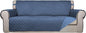 PureFit Reversible Quilted Sofa Cover, Water Resistant Slipcover Furniture Protector, Washable Couch Cover with Non Slip Foam and Elastic Straps for Kids, Pets (X Large, DarkBlue/LightBlue)
