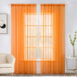 MIULEE 2 Panels Solid Fall Color Sheer Window Curtains Elegant Window Voile Panels/Drapes/Treatment for Bedroom Living Room (54X96 Inches Orange)