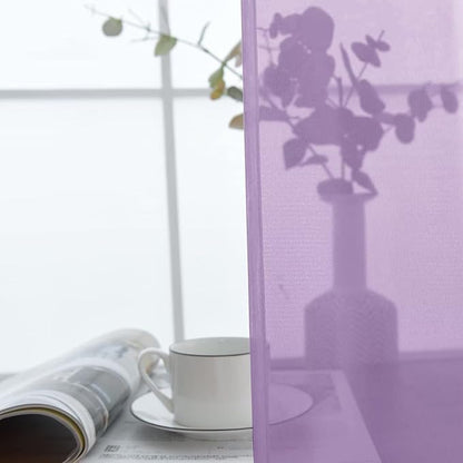 SpaceDresser Sheer Voile Window Treatment Rod Pocket Curtain Panels for Kitchen Bedroom Living Room Drapes Sunlight Filtering Privacy Semi Home Decor Assorted (Lavender, 52 W x 96 L)