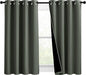NICETOWN 100% Blackout Curtains 54 inches Long, Double-Deck Completely Blackout Window Treatment Thermal Insulated Lined Drapes for Small Window (Dark Mallard, 1 Pair, 46 inches Width Each Panel)